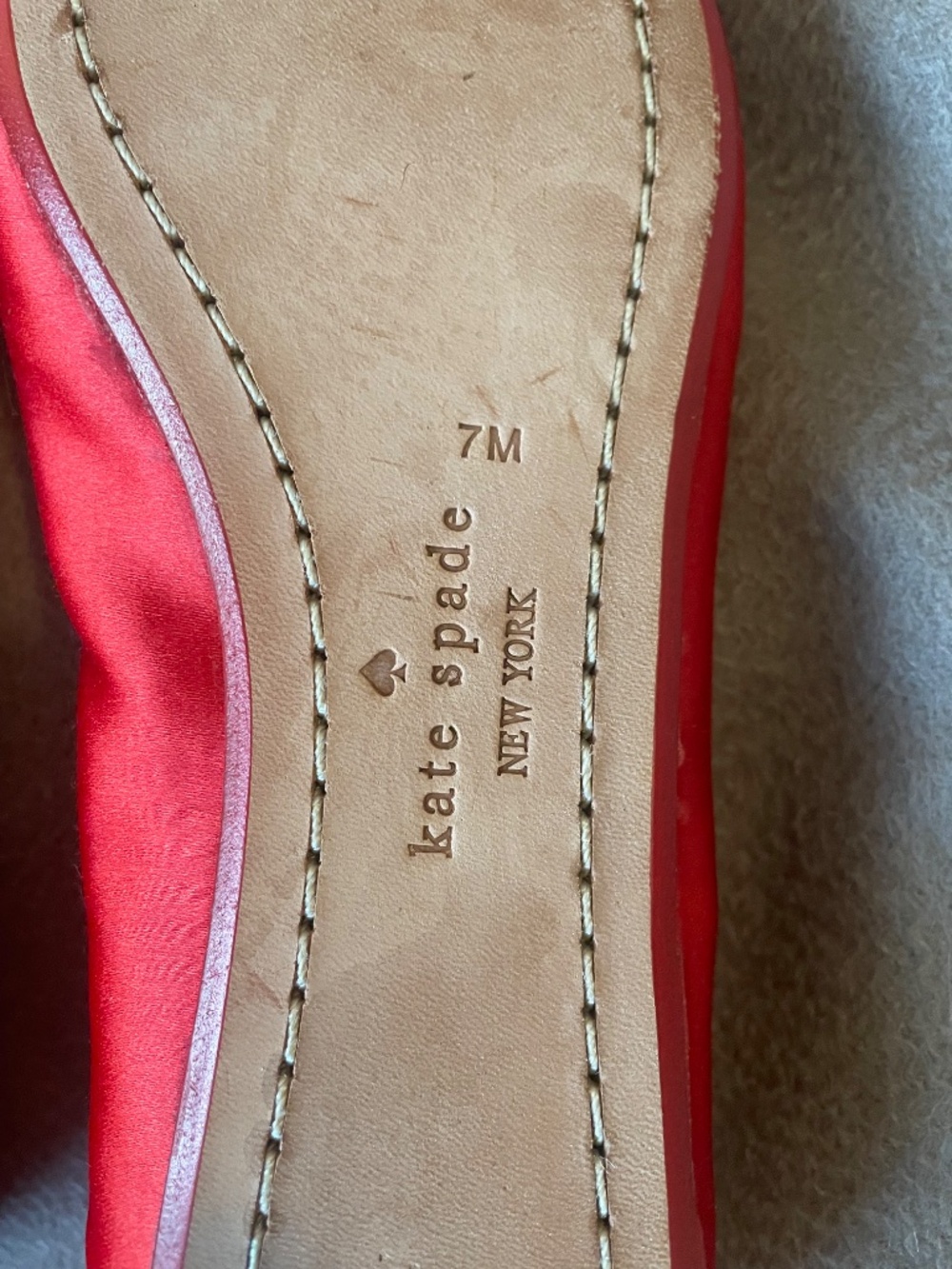 Kate Spade red satin ballet flats - Picture 8 of 8